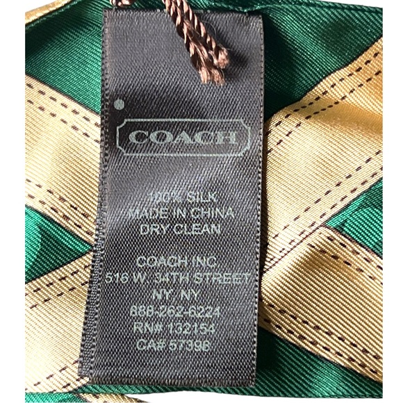 NEW ▶️ COACH ◀️ 100% Silk Scarf Twilly Vintage Deadstock - Picture 4 of 9